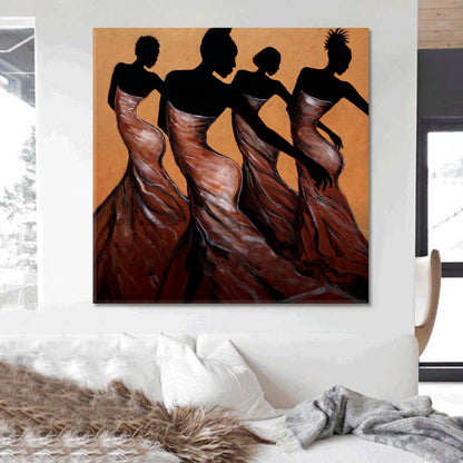 FAITH IN MOTION Graceful Motion Dance Beautiful African American | Square Pop Culture Canvas Print Artesty   