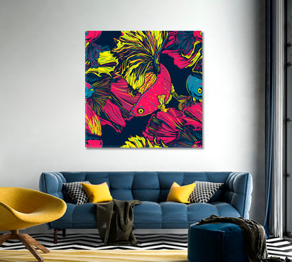 Abstract Colorful Fish Animals Canvas Print Artesty   