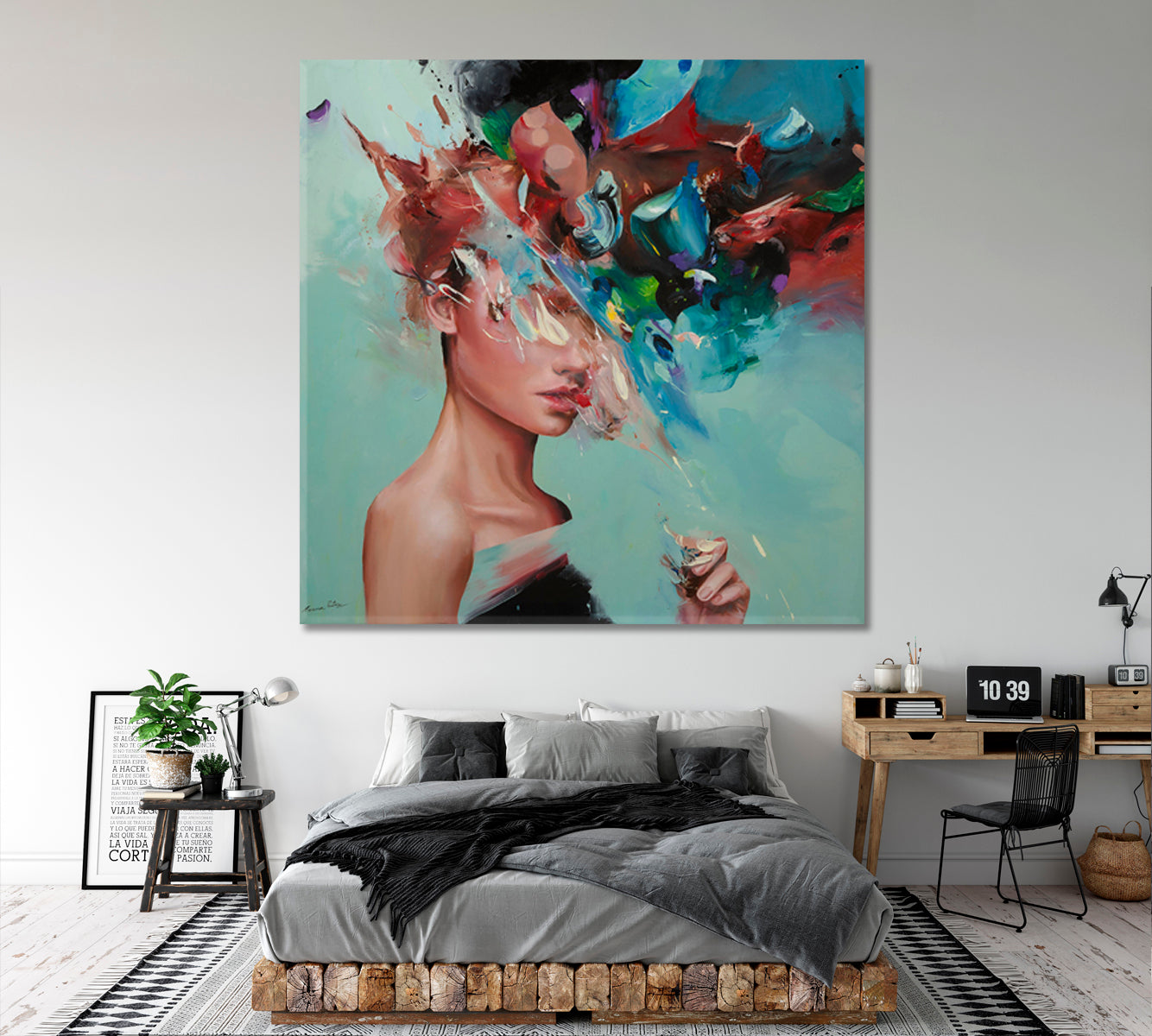 INVESTIGATION  Abstract Contemporary Art - Square Panel Surreal Fantasy Large Art Print Décor Artesty   