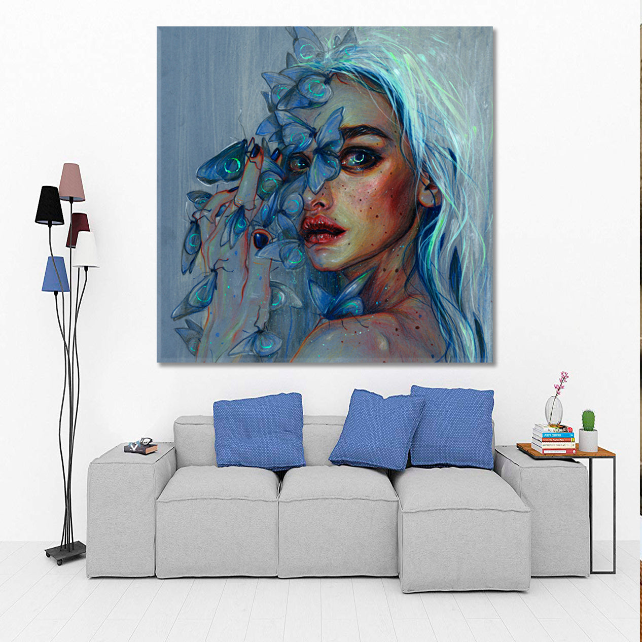 BLUE DREAM Refined Art Beautiful Girl Contemporary Fantasy - S Fine Art Artesty   