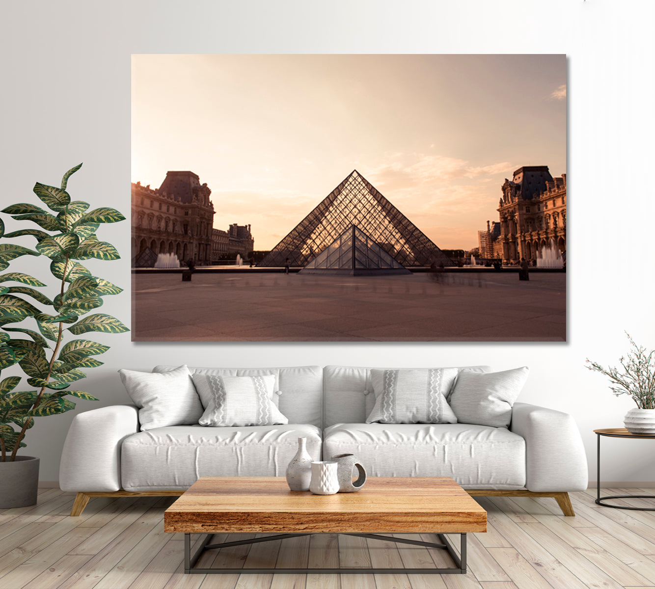 Louvre Museum Paris France Famous Historical Art Landmark Architecture Beautiful Symbol Canvas Print Famous Landmarks Artwork Print Artesty   