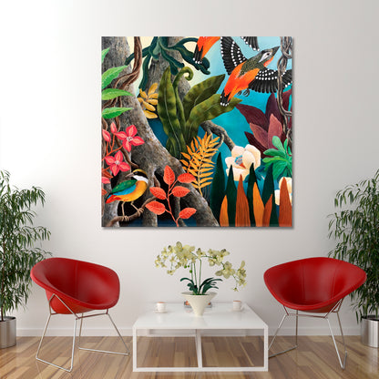 TROPICAL VIBES Jungle Abstract Contemporary Painting Tropical, Exotic Art Print Artesty   