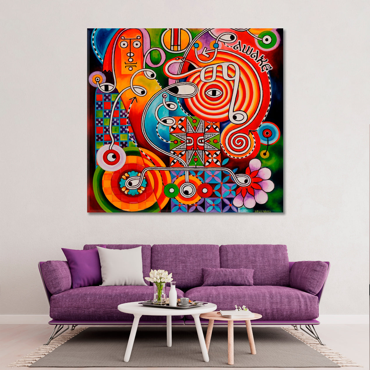 AWAKE ETHIOPIAN Abstract Psychedelic Trippy Sacred Modern Art Contemporary Art Artesty   