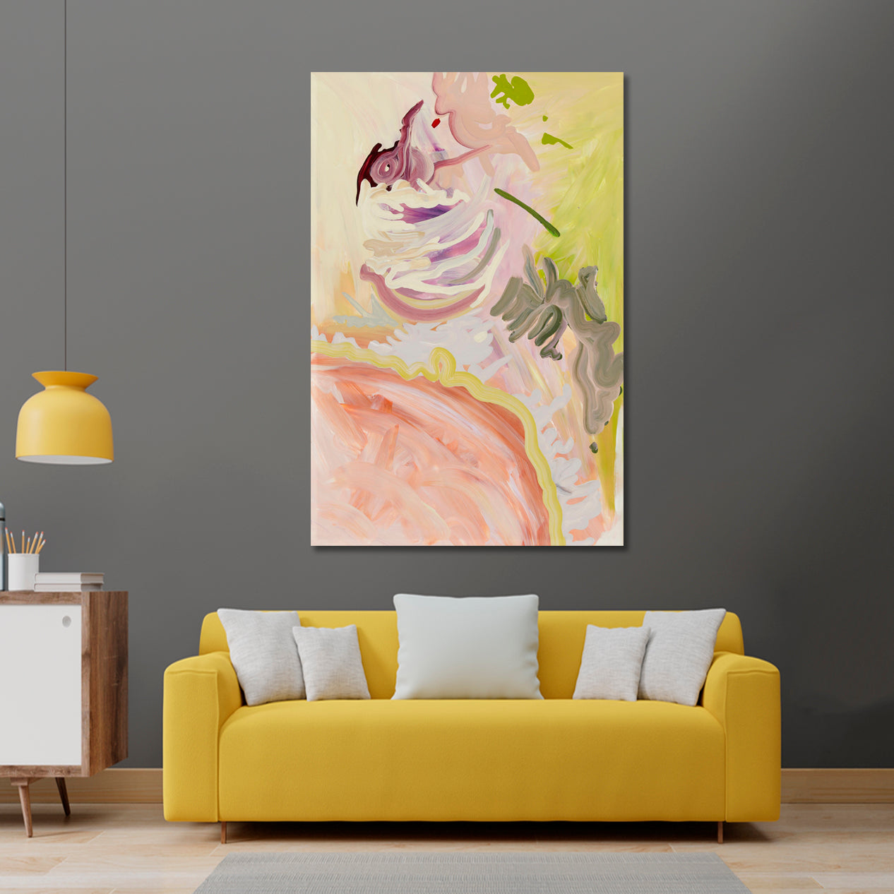 Modern Figurative Abstract Expressionism Soft Pastel Tones Abstract Art Print Artesty   