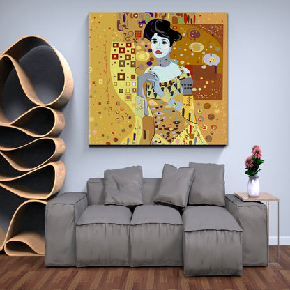 Abstract Figurative Portrait Gustav Klimt Style Fine Art Artesty   