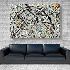 MODERN DRIP ART Jackson Pollock Motives Famous Splatter Artwork Contemporary Art Artesty 1 panel 24" x 16" 