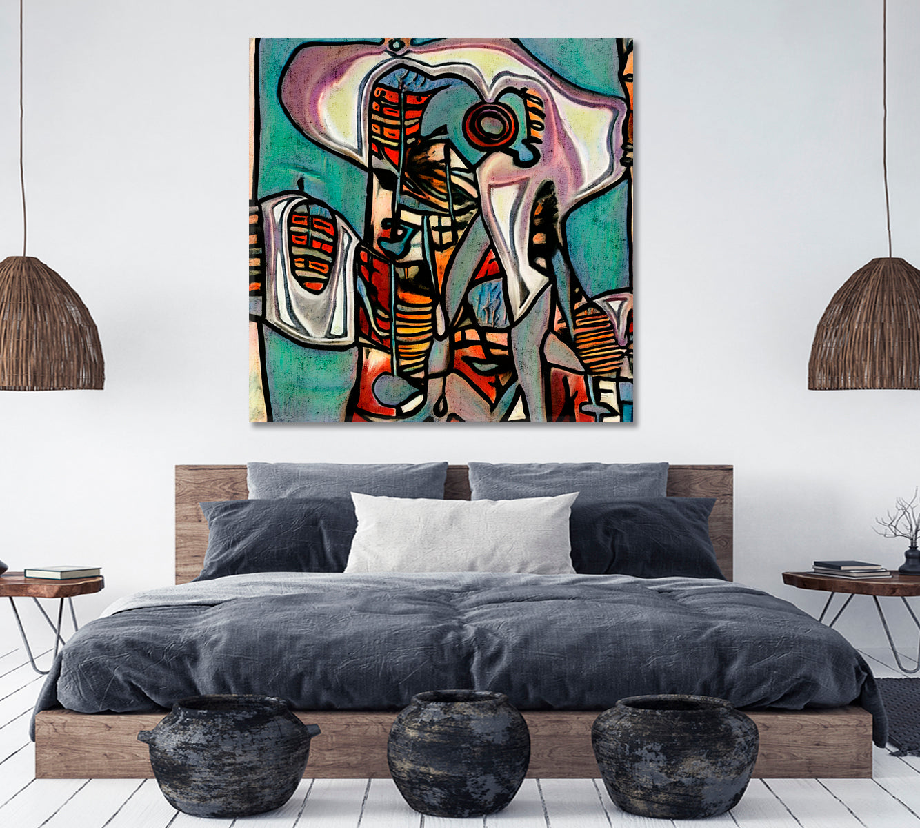 INSPIRED BY PICASSO Surreal Portrait Modern Abstraction Cubism Contemporary Art Artesty   