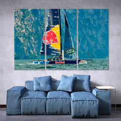 SAILING BOAT Riva del Garda Sailing Racing Tour Transportation Canvas Art Artesty 3 panels 36" x 24" 