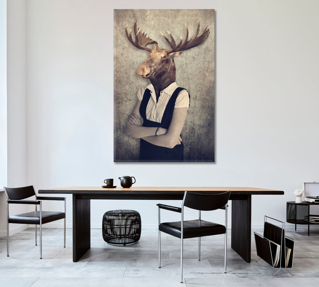 STYLISH HIPSTER ANIMALS Vintage Style Poster Office Wall Art Canvas Print Artesty   