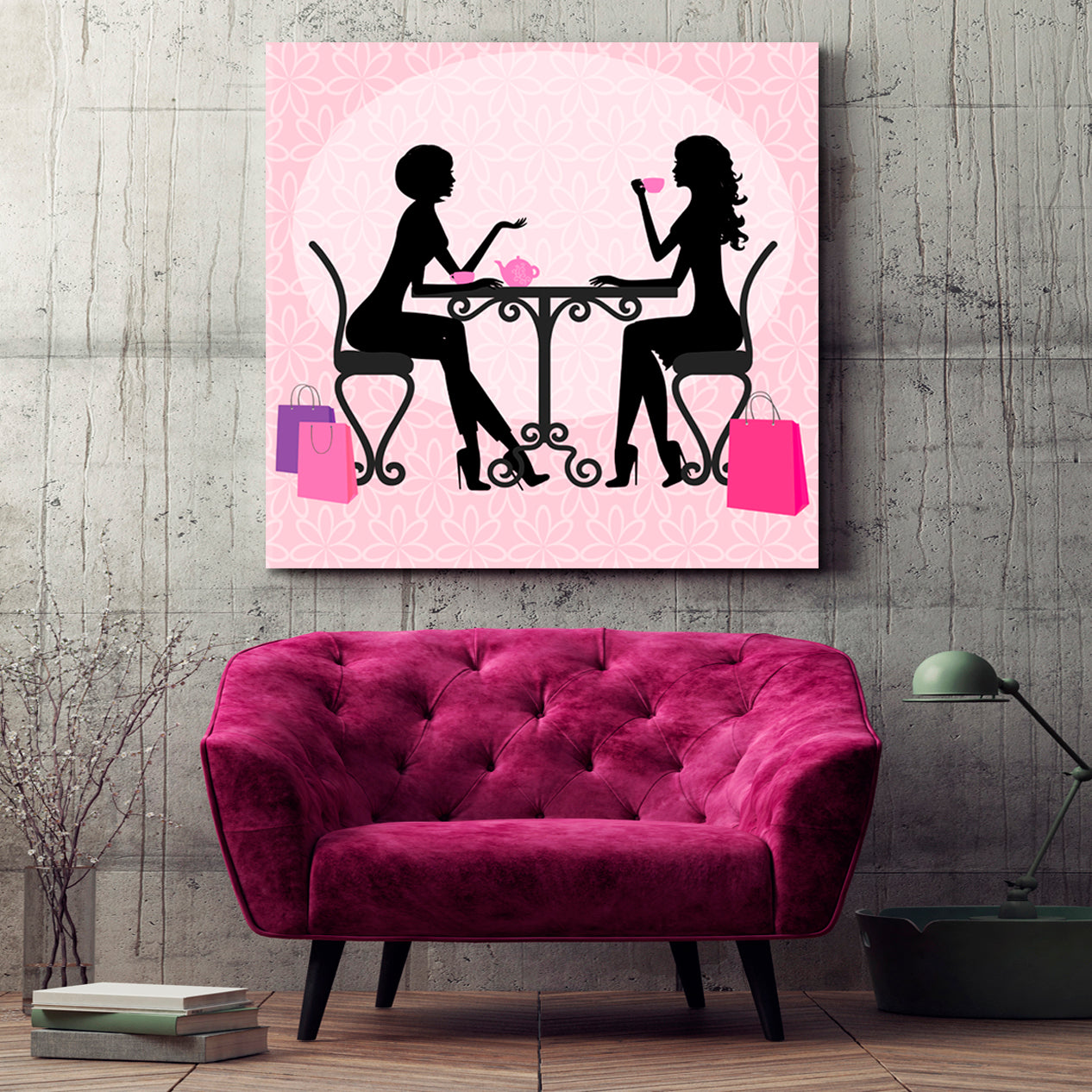 Girls in Cafe Restaurant Modern Wall Art Artesty   