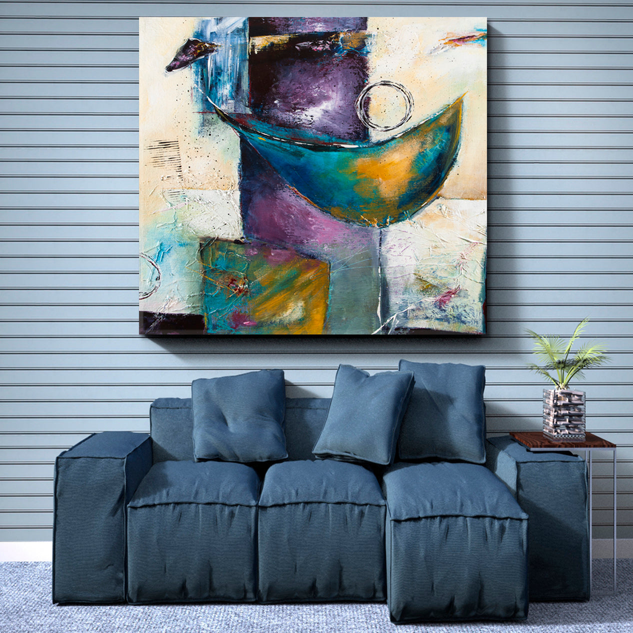 COLLAGE Modern Abstract Painting Abstract Art Print Artesty 1 Panel 12"x12" 