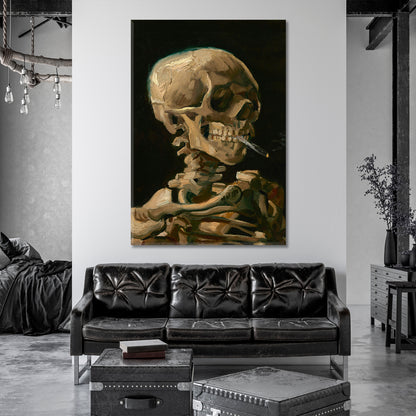 Skeleton with a Burning Cigarette Vincent Van Gogh Reproductions Fine Art Artesty   