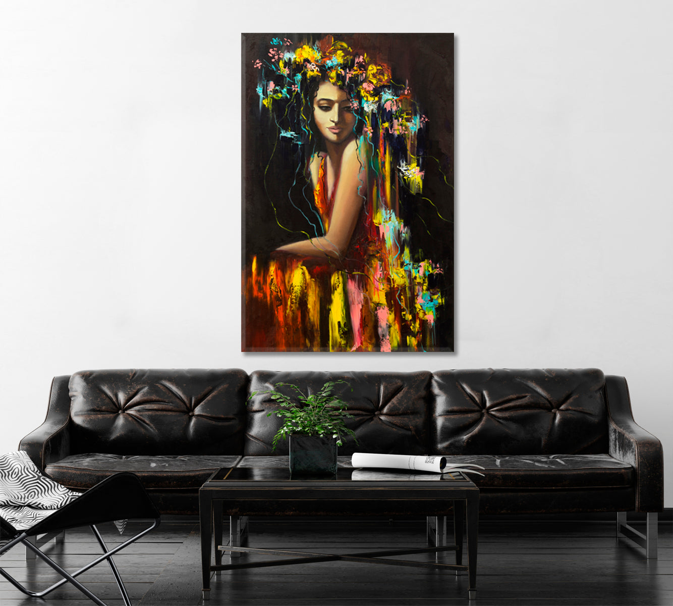 PERSEPHONE Ancient Goddess Fantasy Portrait Beautiful Woman Flowers | Vertical Fine Art Artesty   