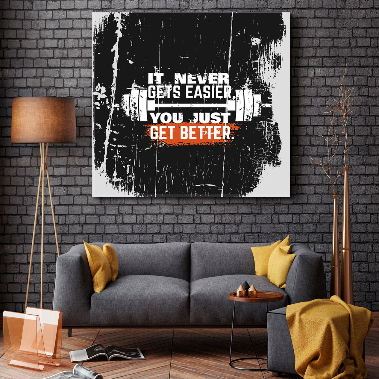 BARBELL Grunge Trendy Creative Typographical Sport Motivating Poster Motivation Sport Poster Print Decor Artesty   