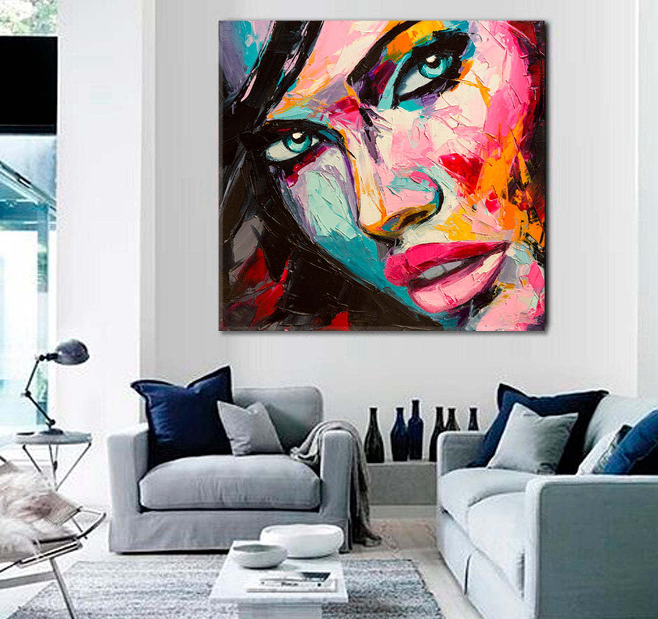 COLORS OF THE MOOD Beautiful Woman Fine Art, Square Panel People Portrait Wall Hangings Artesty   