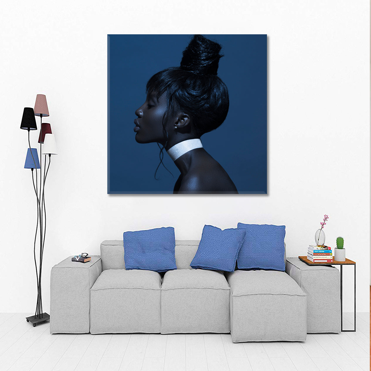 BLUE THOUGHTS Beautiful Black African Women Afrocentric Art - S People Portrait Wall Hangings Artesty   