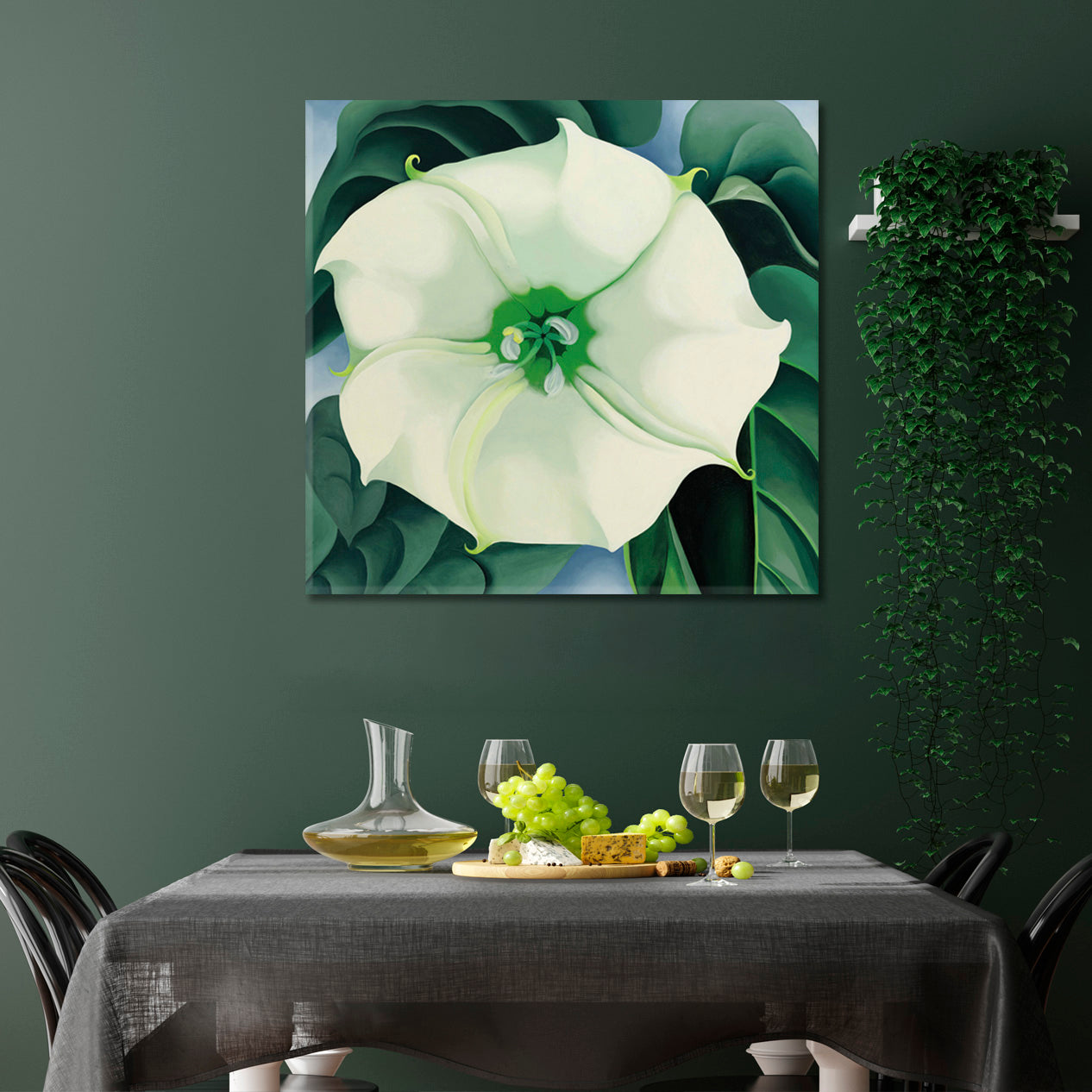 White Flower Large Flowers Abstract Forms  - Square Fine Art Artesty   