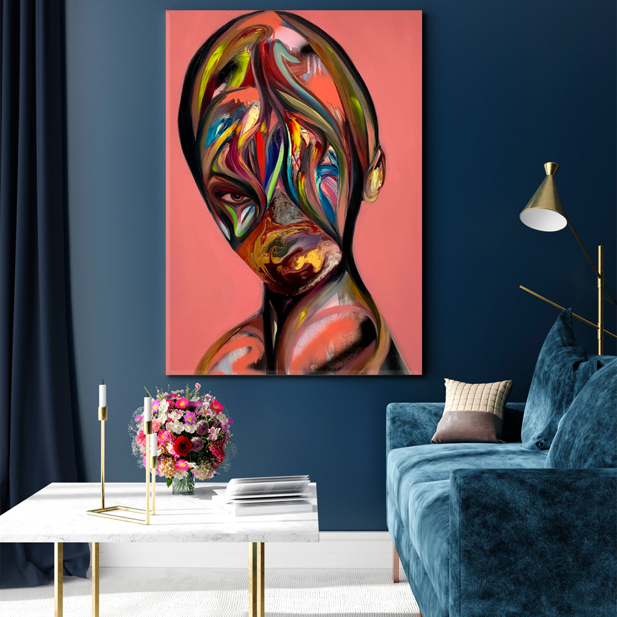 ALIEN CUPID Abstract Coral Peach Tones Contemporary Art Artesty   