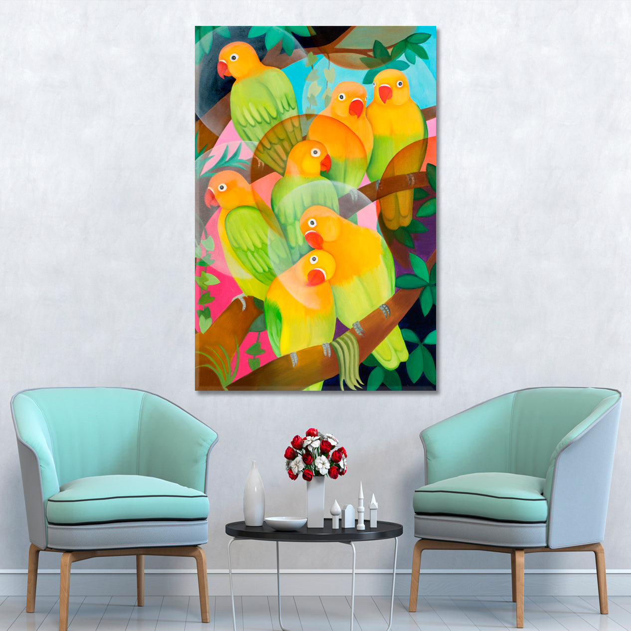 JUNGLE Colorful Landscape Exotic Tropical Fauna Abstract Vivid Fine Art Tropical, Exotic Art Print Artesty   