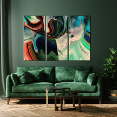 Trendy Abstract Marbled Abstract Art Print Artesty 3 panels 36" x 24" 