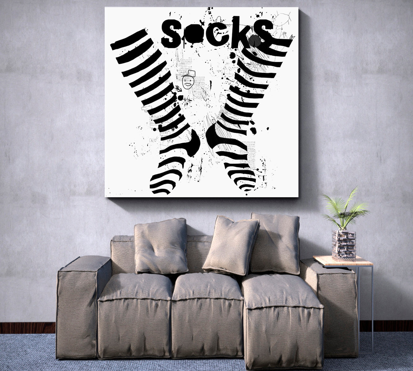Striped Socks Poster Kids Room Canvas Art Print Artesty   
