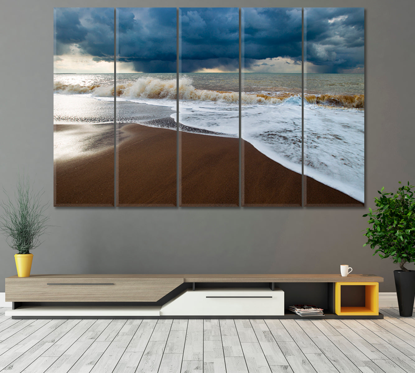 Storm Large Ocean Wave Big Waves Sea Water Coast Beach Sky Reserve Nature Scenery Landscape Fine Art Print Artesty   