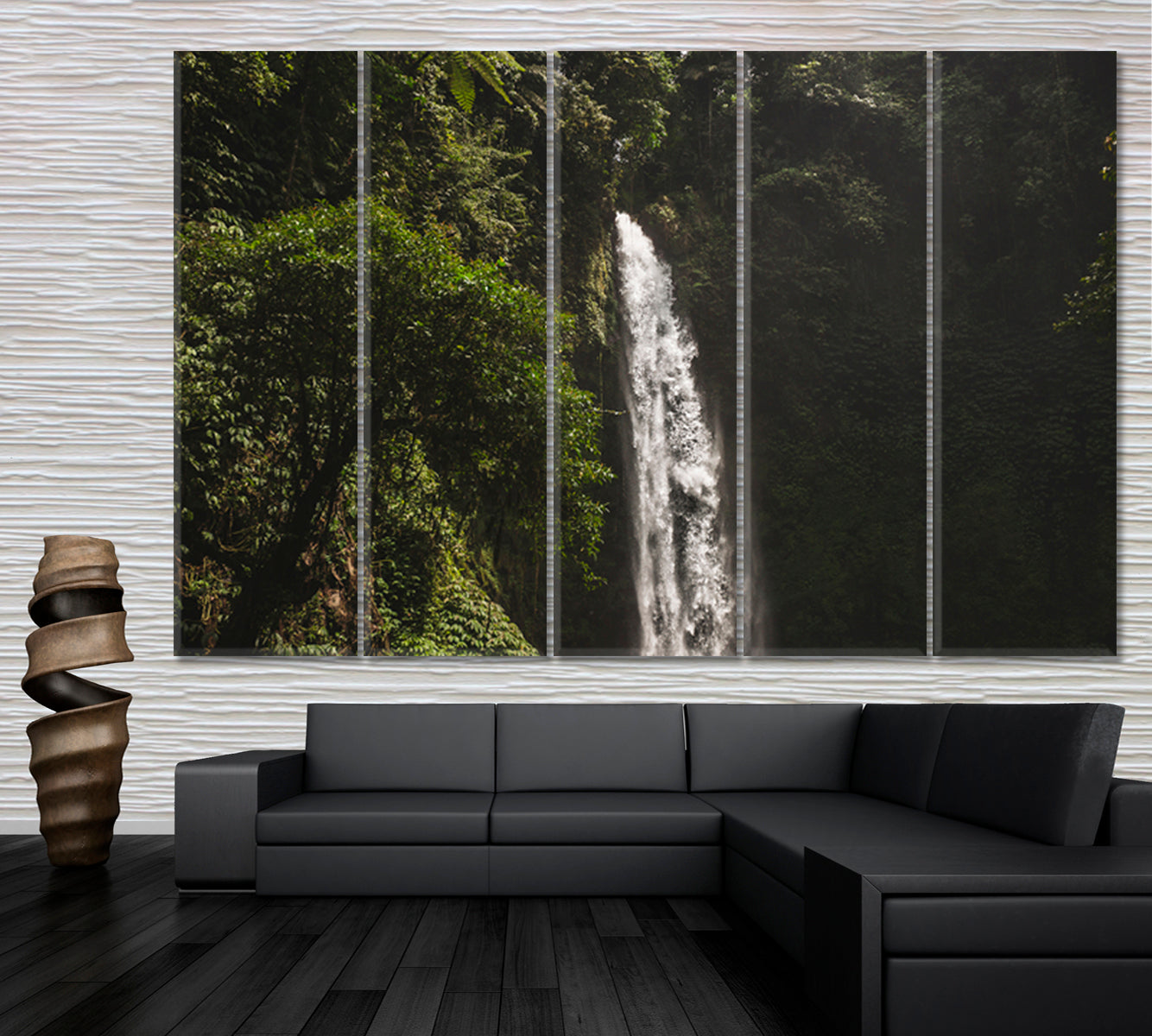 Huge Waterfall Nung Nung Bali Jungle Rainforest Scenic Landscape Nature Wall Canvas Print Artesty   