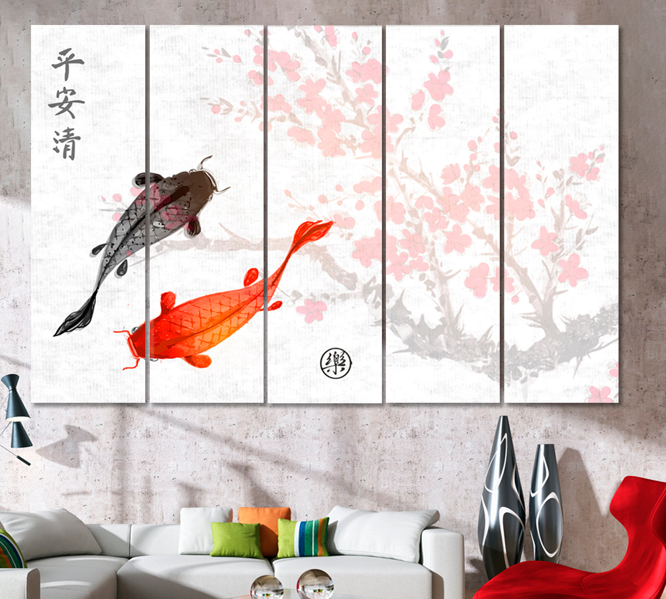 ZEN Traditional Oriental Sumi-e Asian Style Canvas Print Wall Art Artesty   