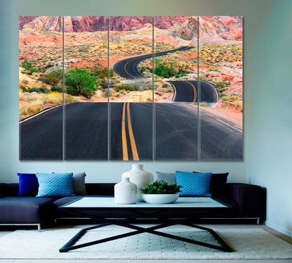 ROADS TRAILS PATHS Valley of Fire State Park Nevada Canvas Print Traveling Around Ink Canvas Print Artesty   