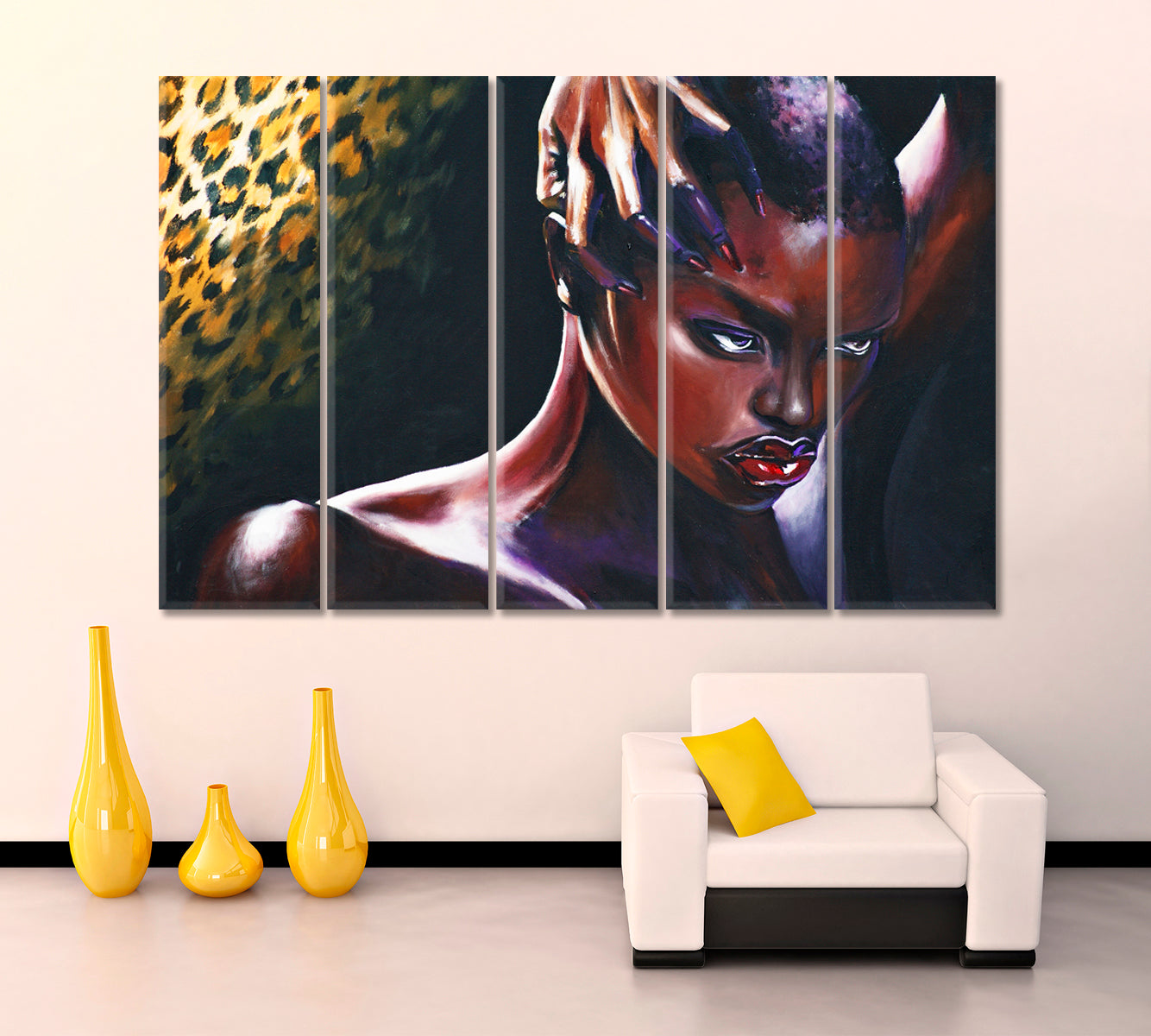 BEAUTY OF BLACK Stunning Beautiful African Woman Contemporary African Style Canvas Print Artesty   