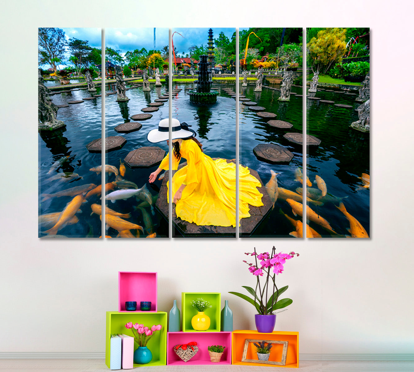 POND WITH KOI FISH Beautiful Bali Tirta Gangga Water Palace Photo Art Artesty   