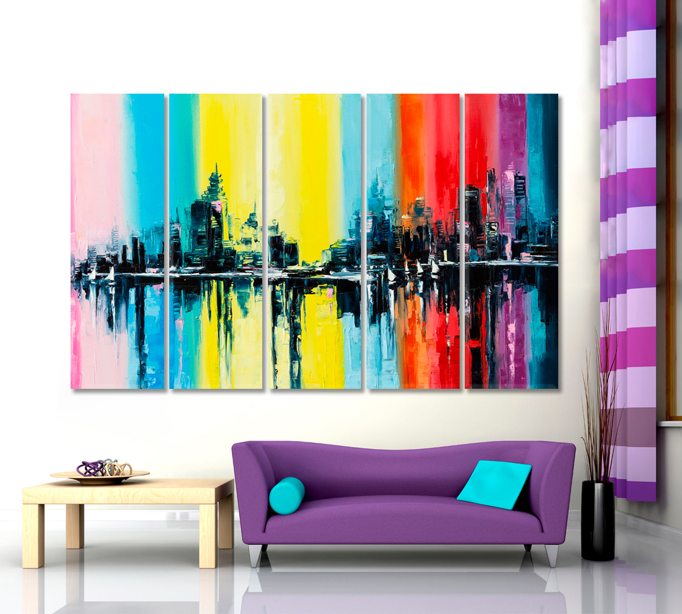 RAINBOW  Abstract Fantasy City Urban Contemporary Style Abstract Art Print Artesty   