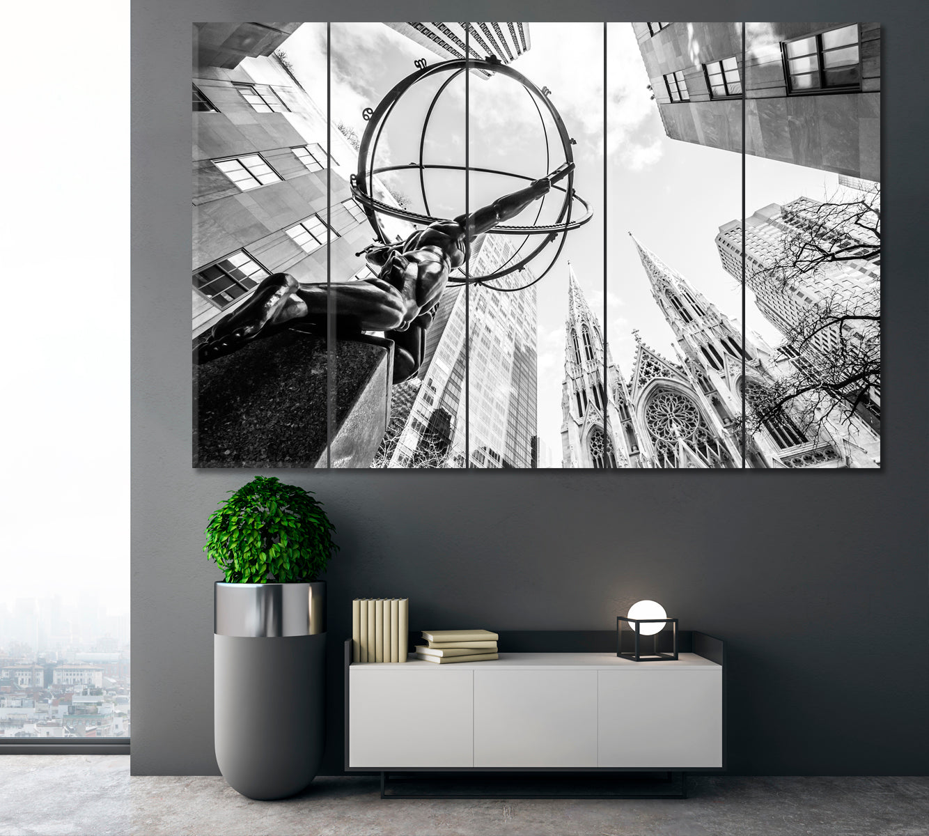 ATLAS GOD Wealth Symbol Titan Statue Rockefeller Center New York City Cities Wall Art Artesty   