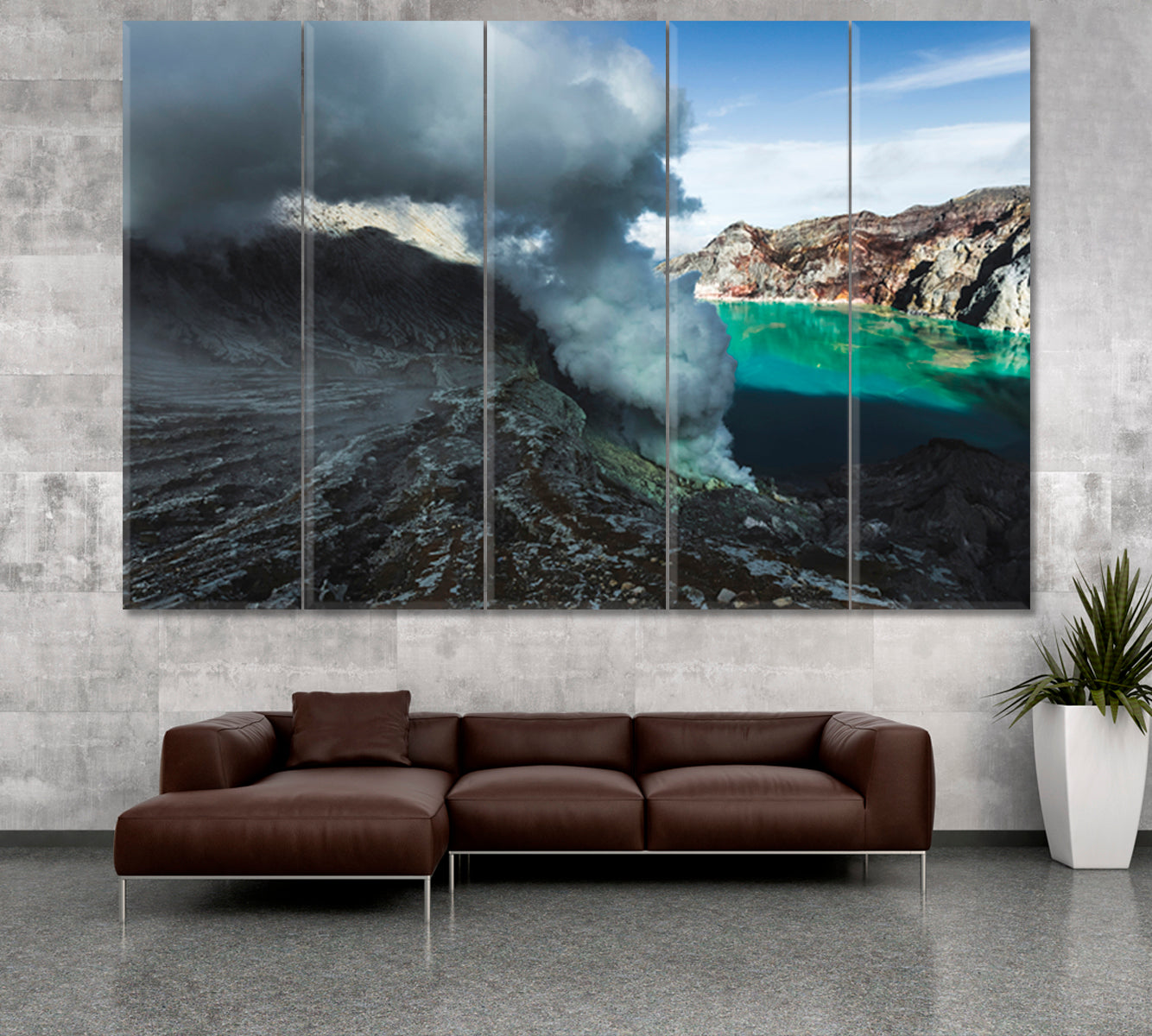 Dangerous Trip Inside Ijen Volcano Crater Java Indonesia Sulphatic Lake Scenery Landscape Fine Art Print Artesty   