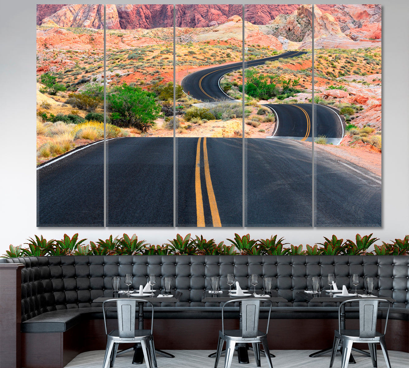 ROADS TRAILS PATHS Valley of Fire State Park Nevada Canvas Print Traveling Around Ink Canvas Print Artesty 5 panels 36" x 24" 