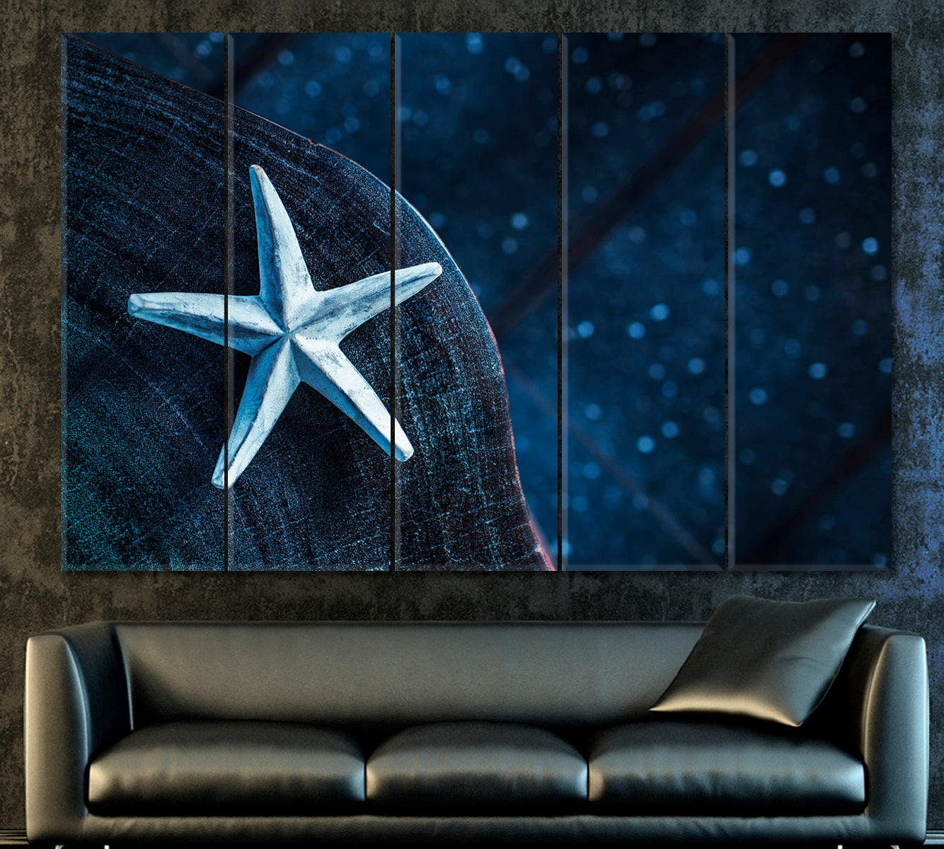 STARFISH Abstract SPA Concept Canvas Print Spa, Zen Wall Canvas Art Artesty 5 panels 36" x 24" 