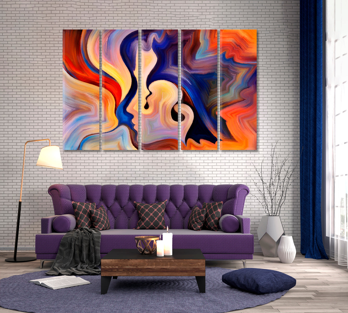 Human and Nature Abstract Colorful Design Contemporary Art Artesty   