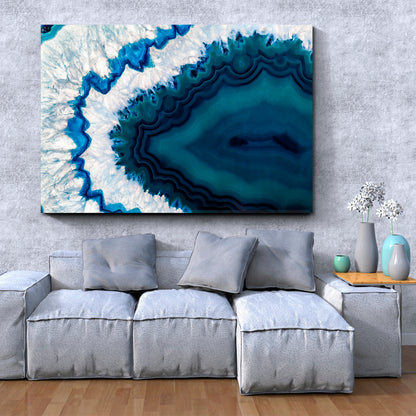 GEODE AGATE Cross-section Brazilian Blue Geo Crystal Marble Abstract Art Print Artesty   