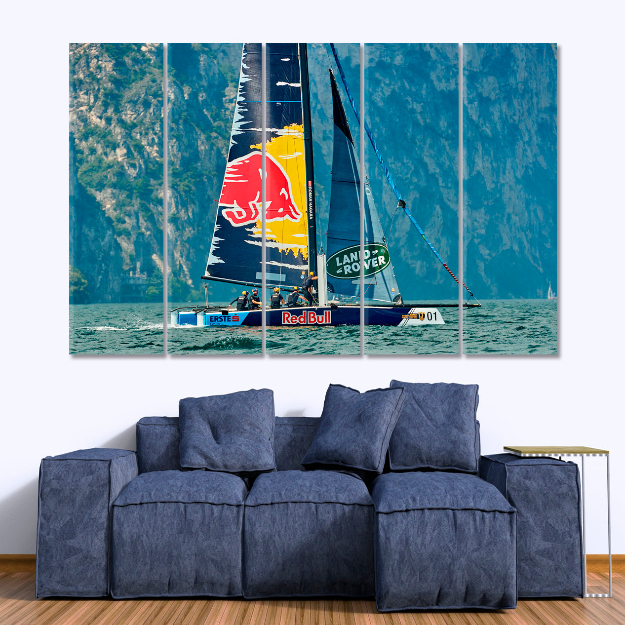 SAILING BOAT Riva del Garda Sailing Racing Tour Transportation Canvas Art Artesty 5 panels 36" x 24" 