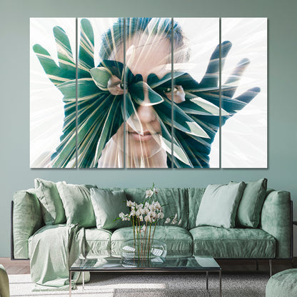 SIGHT PAINTOGRAPHY Photography Art Double Exposure Portrait Photo Art Artesty 5 panels 36" x 24" 