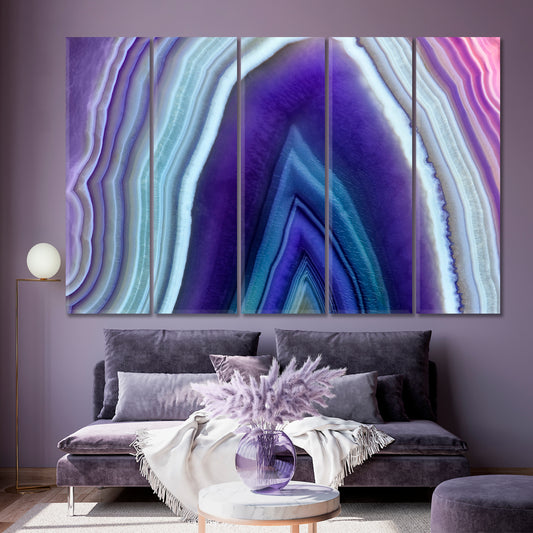 Amazing Violet Agate Crystal Cross Section Purple Abstract Structure Abstract Art Print Artesty   