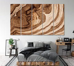 TREE Age Rings Brown Abstract Driftwood Abstract Art Print Artesty 5 panels 36" x 24" 