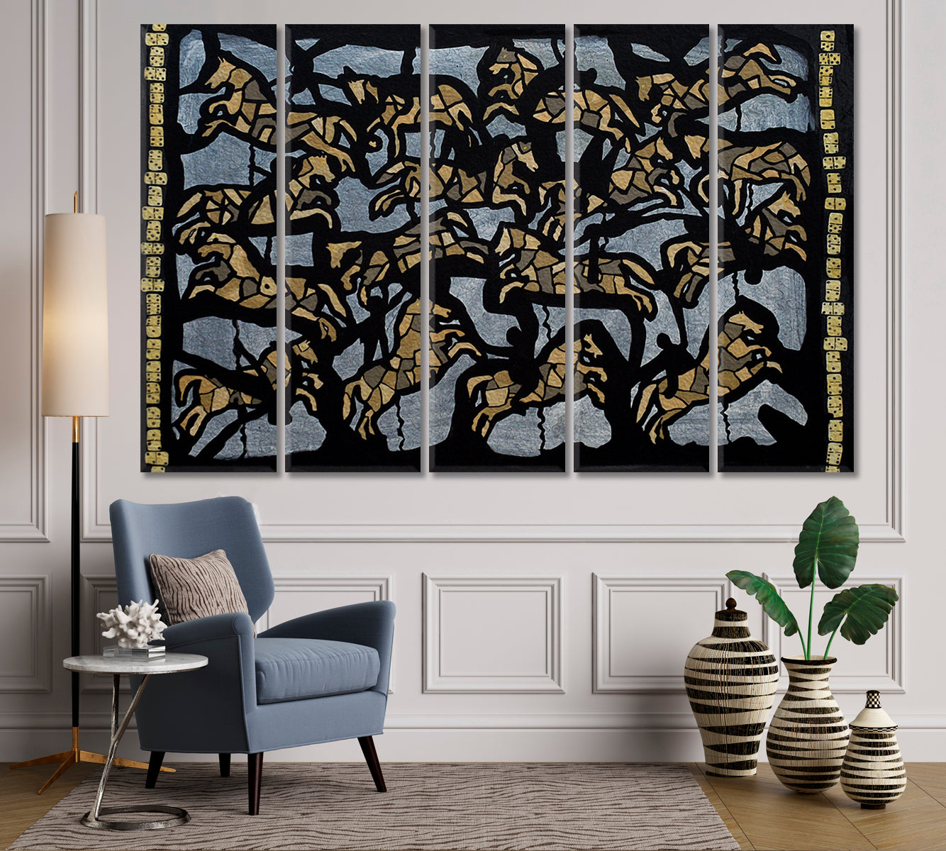 HORSES Abstract Contemporary Ornaments Masterpiece Boho Style Art Contemporary Art Artesty   