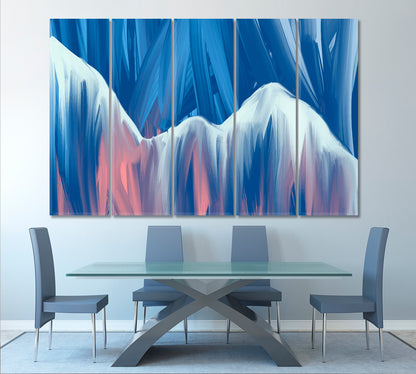 Brush Strokes Abstract Mountains Landscape Modern Art Abstract Art Print Artesty 5 panels 36" x 24" 