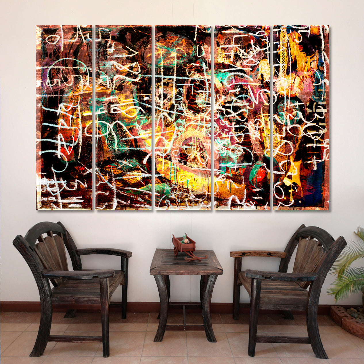 ABSTRACT EXPRESSION Contemporary Art Artesty 5 panels 36" x 24" 