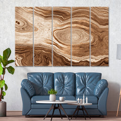 ABSTRACT Wavy Lines Age Growth Rings Oak Big Tree Trunk Slice Cut Woods Abstract Art Print Artesty   