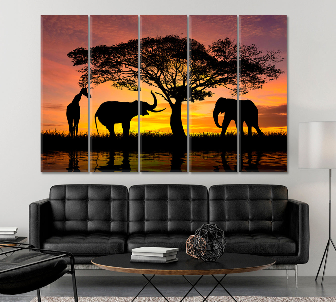 AFRICA SAFARI Savannah Sunset Scenery Countries Canvas Print Artesty   