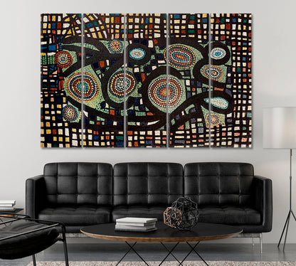 GEOMETRIC ABSTRACTION Futuristic Pattern Unique Composition Contemporary Art Artesty 5 panels 36" x 24" 