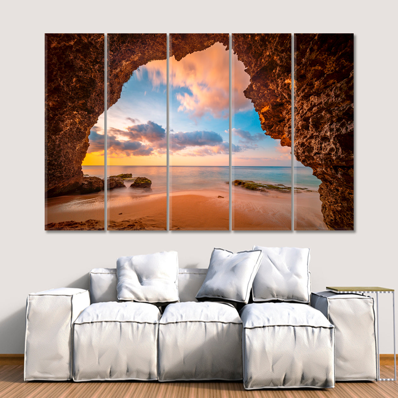 VIEW FROM CAVE Gorgeous Tropical Landscape Scenery Landscape Fine Art Print Artesty 5 panels 36" x 24" 