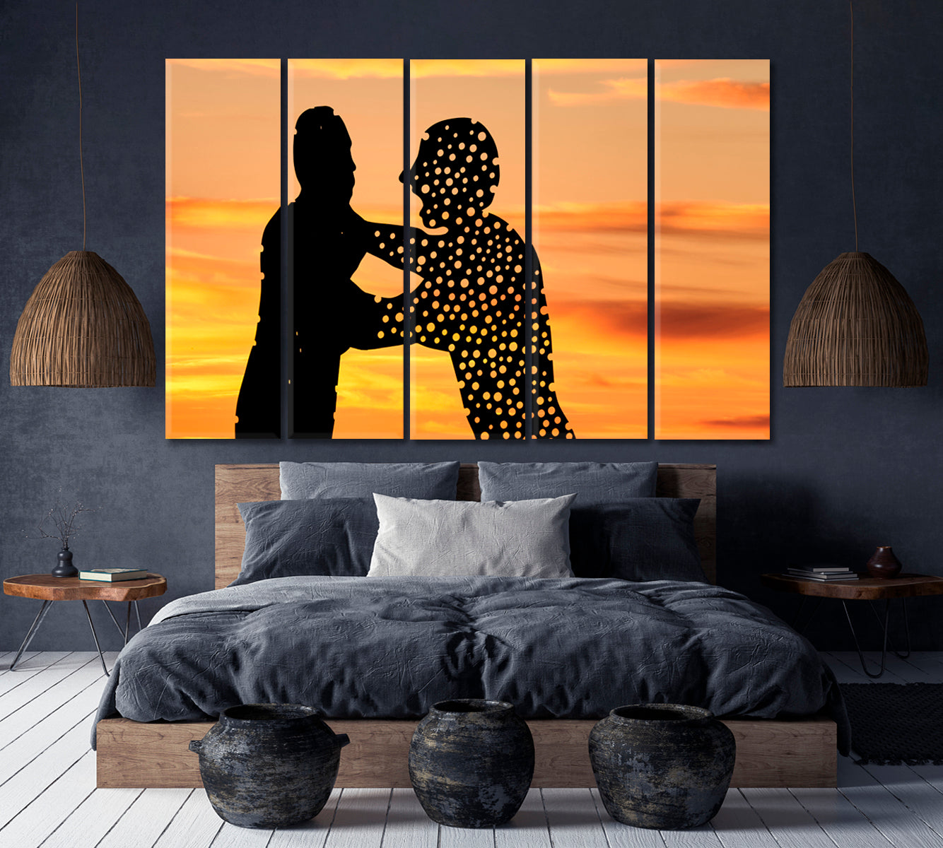 "Molecule Man" by Jonathan Borofsky Berlin, Germany Famous Landmarks Artwork Print Artesty 5 panels 36" x 24" 